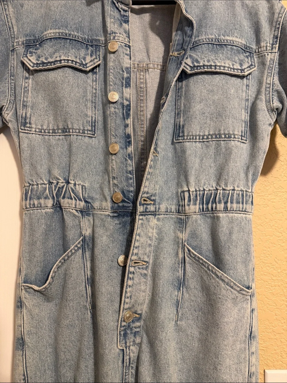 Free People Light Wash Denim Jumpsuit - Picture 3 of 4